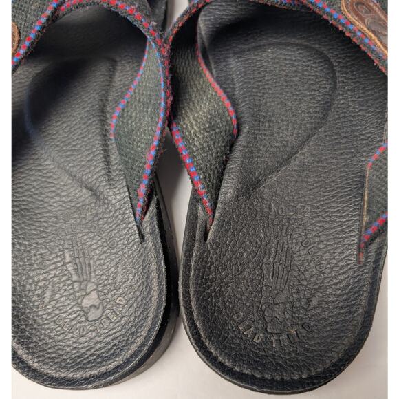 Vtg Dead Tread Grateful Dead Sandals MENS SIZE 10 Black Red Blue Trim Skeleton main image 5